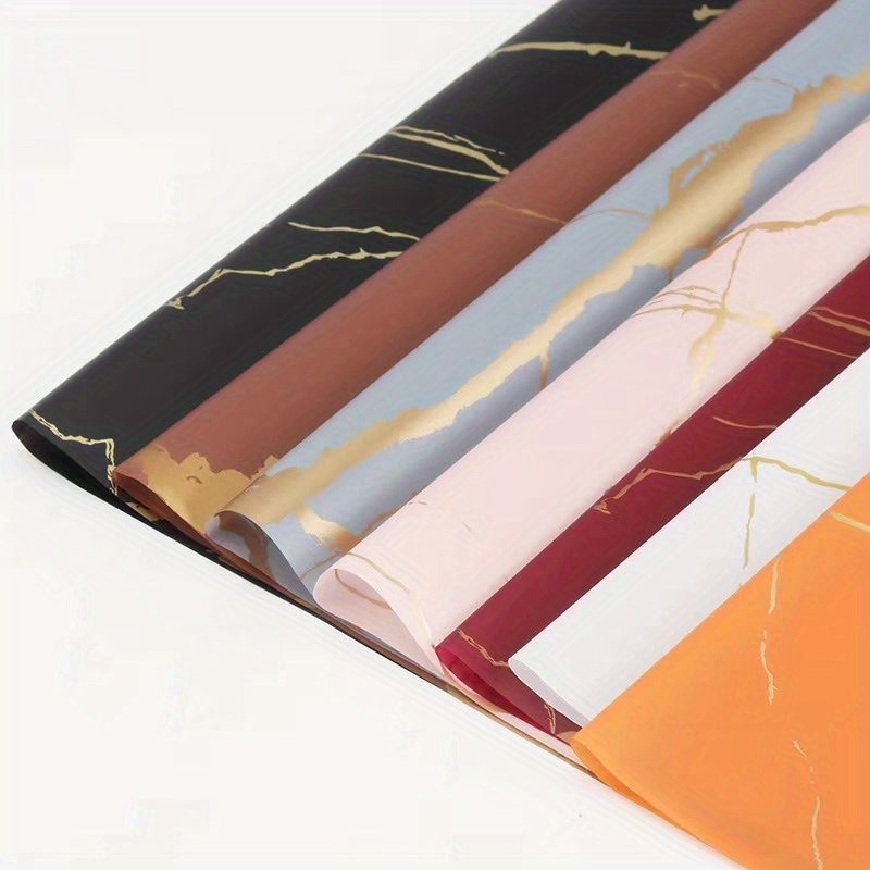 Fresh Flower Wrapping Paper Korean Waterproof Golden Marble - Temu Italy