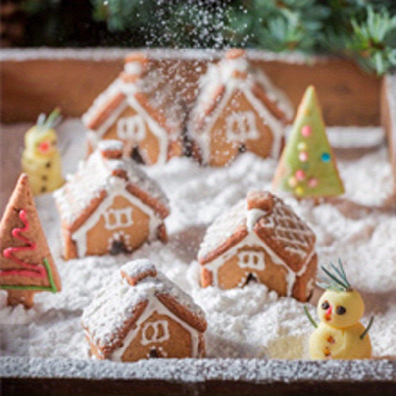Kamehame Gingerbread House Cake Mold, Christmas Gingerbread House Baking  Mold, 6 Cavity 3D Silicone Gingerbread House Pan for Cake Decoration