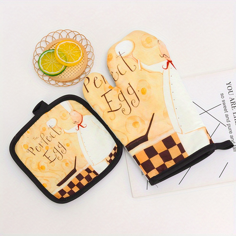 Polyester Oven Mitts Short Heat Resistant Mitts Microwave - Temu