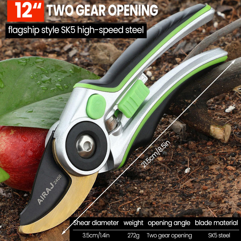 AIRAJ Pruning Shear Garden Tools Labor Saving Scissors