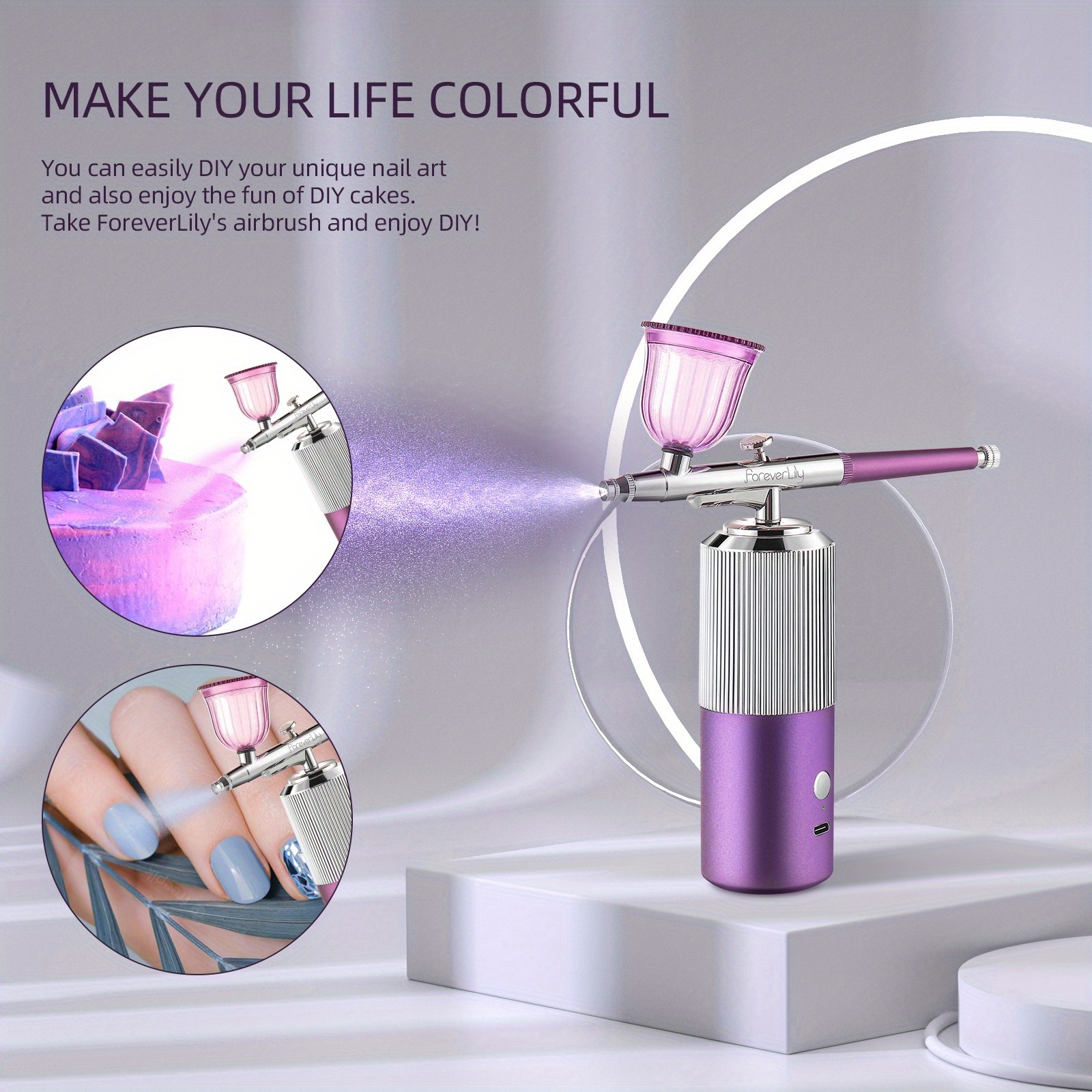 Oxygen Injector 180Kpa 2 Speeds Mini Airbrush Machine for Nail Art Tattoo  Craft Cake Air Compressor Spray Nano 