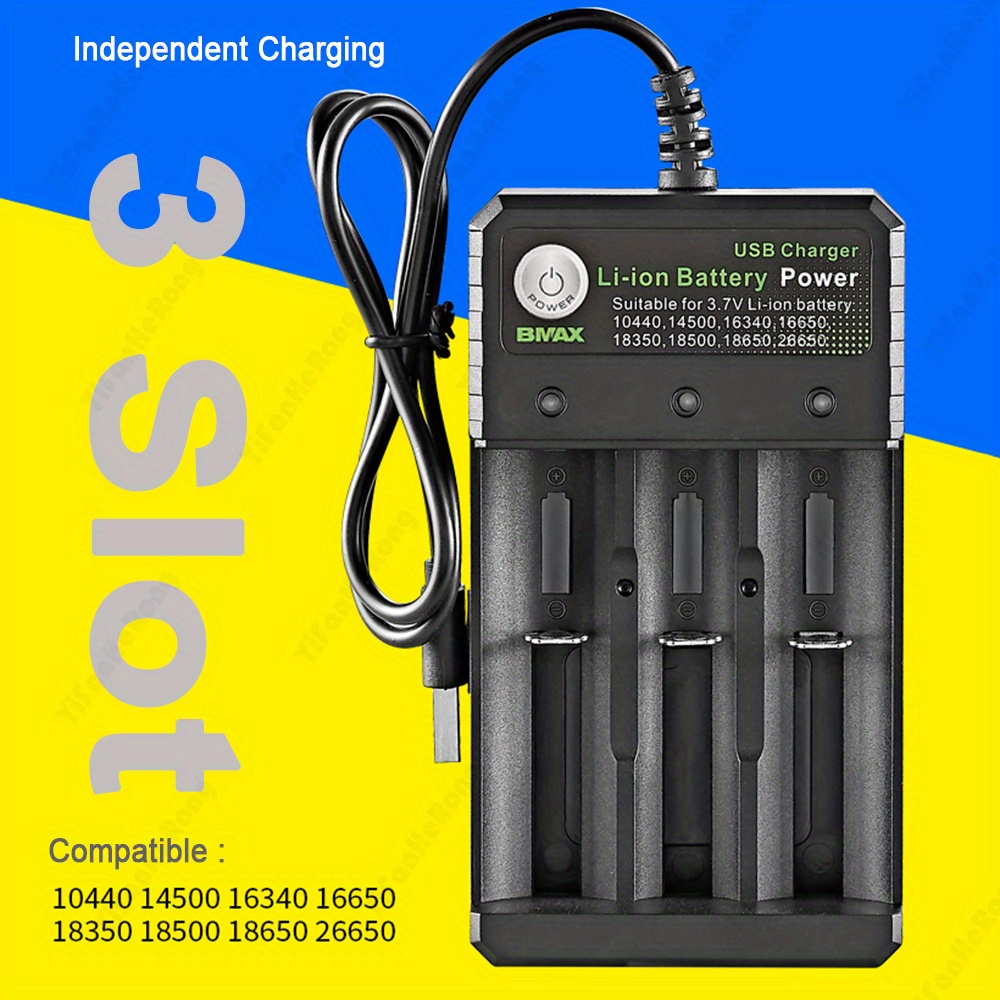 Chargeur Smart 18650 à 2 Emplacements Chargeur de Batterie au Lithium  Chargeur Universel de Batterie USB