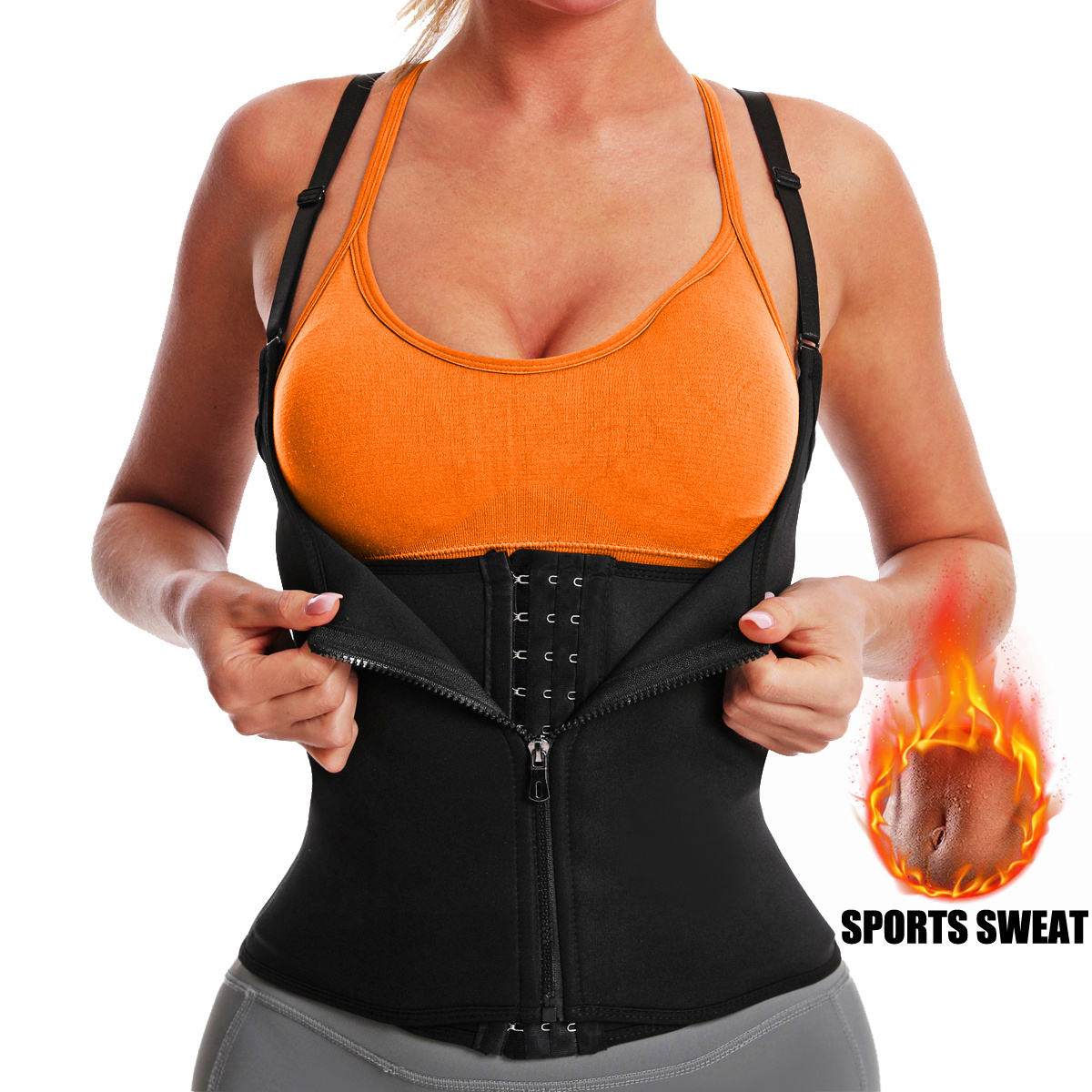 Adjustable Waist Trainer For Women Fitness, Zipper Waist Slimming Underbust  Corset Trimmer Indoor Workout Body Shaper