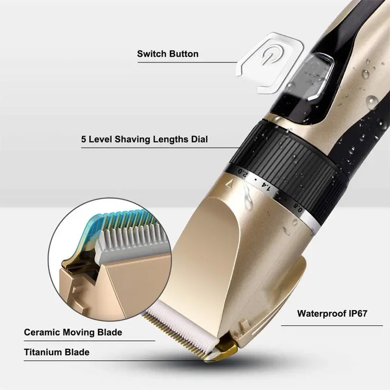 Electric Hair Clipper Professional Electric Hair Trimmer For Men Hair Cutting Machine Rechargeable Barber Hair Cutting Grooming Tools For Pets details 9