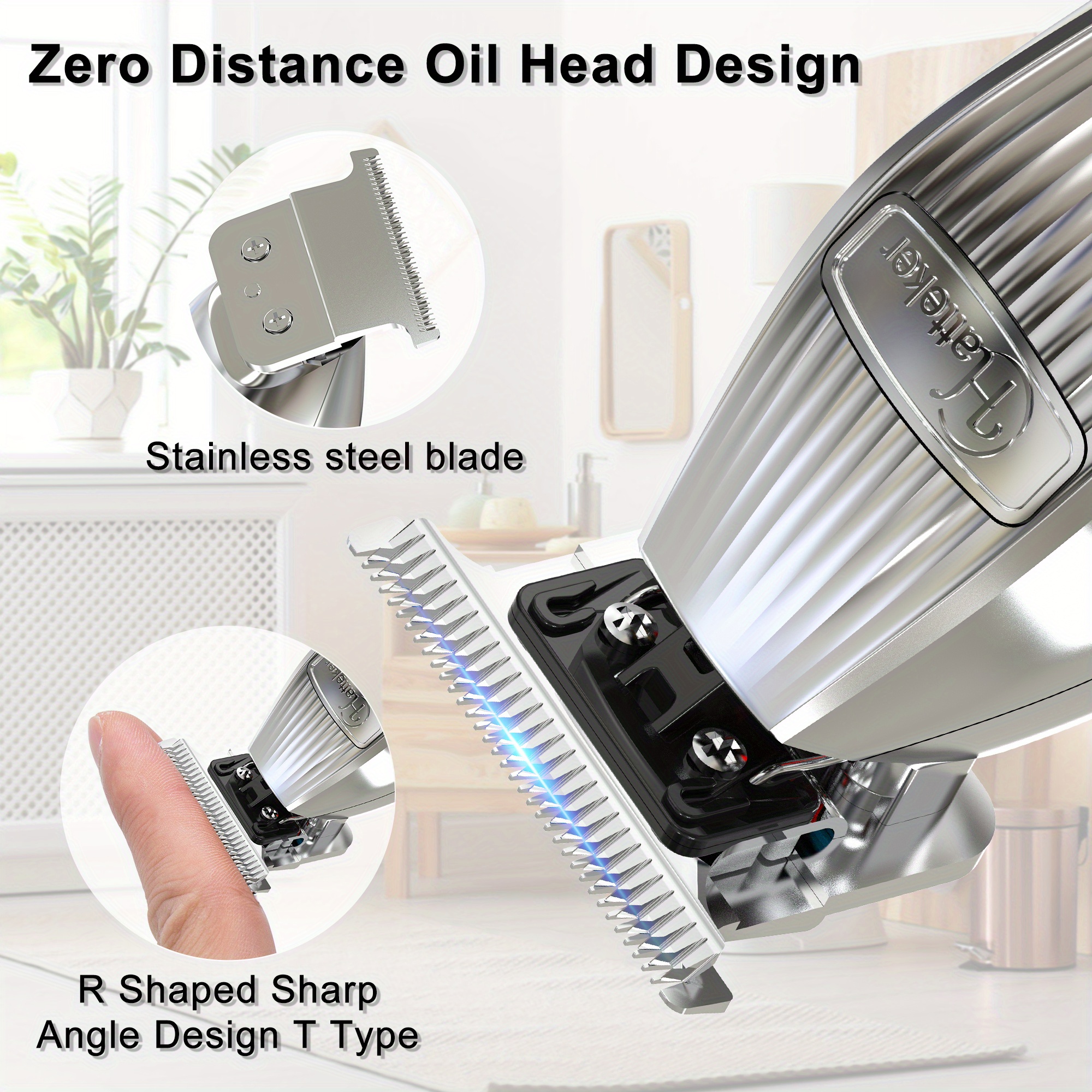 retro oil head electric clippers with lcd display hair cutting machine hair cutting tool for men details 1