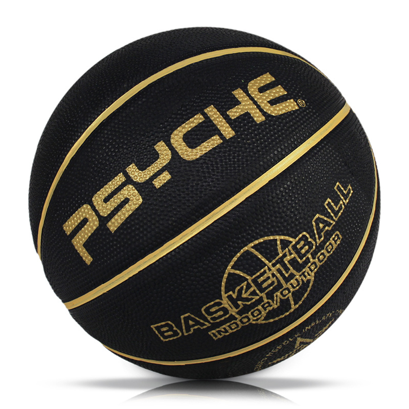  official size 7 rubber basketball durable non slip for indoor outdoor play black details 3