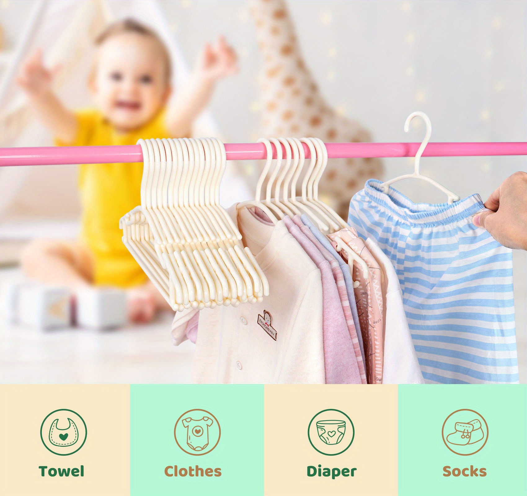 Beige Baby Hanger Infant Hangers Kids Hangers Baby Clothes Hangers