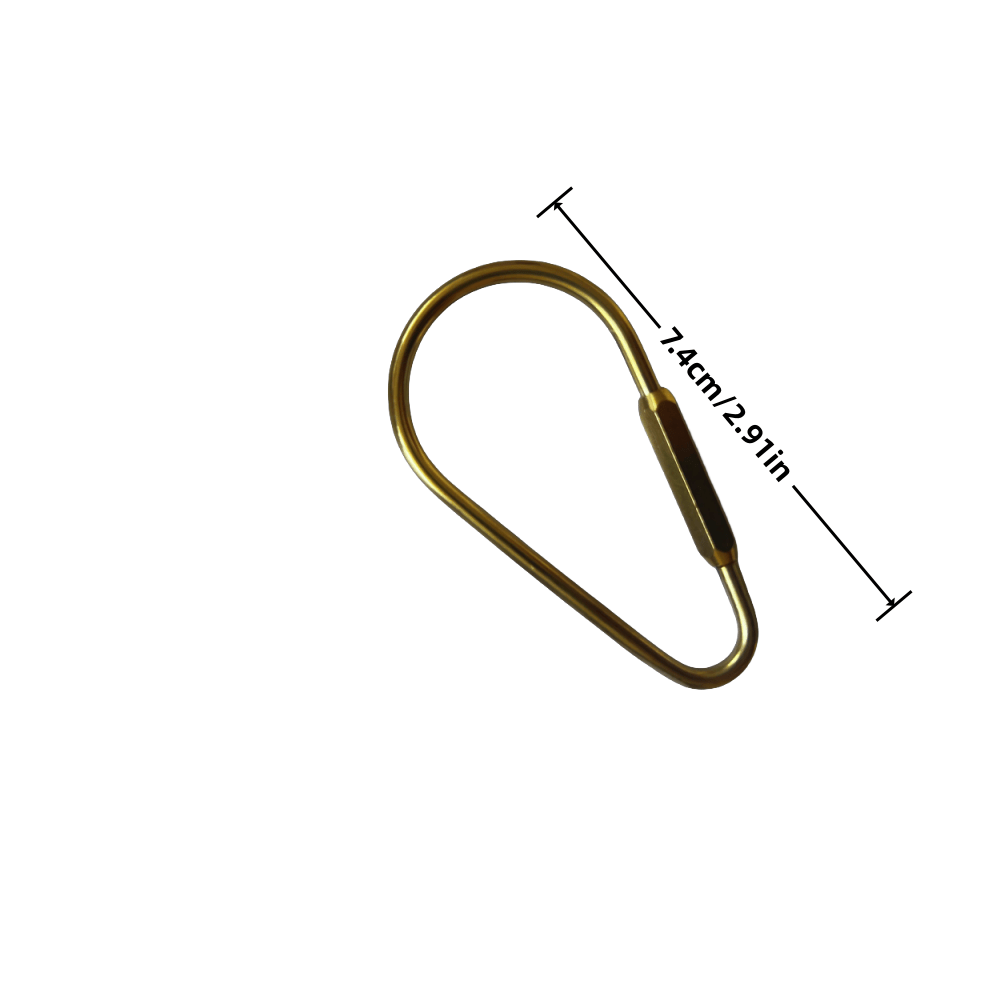 Brass Keychain With Lock D Key Chain Golden Camping Carabiner