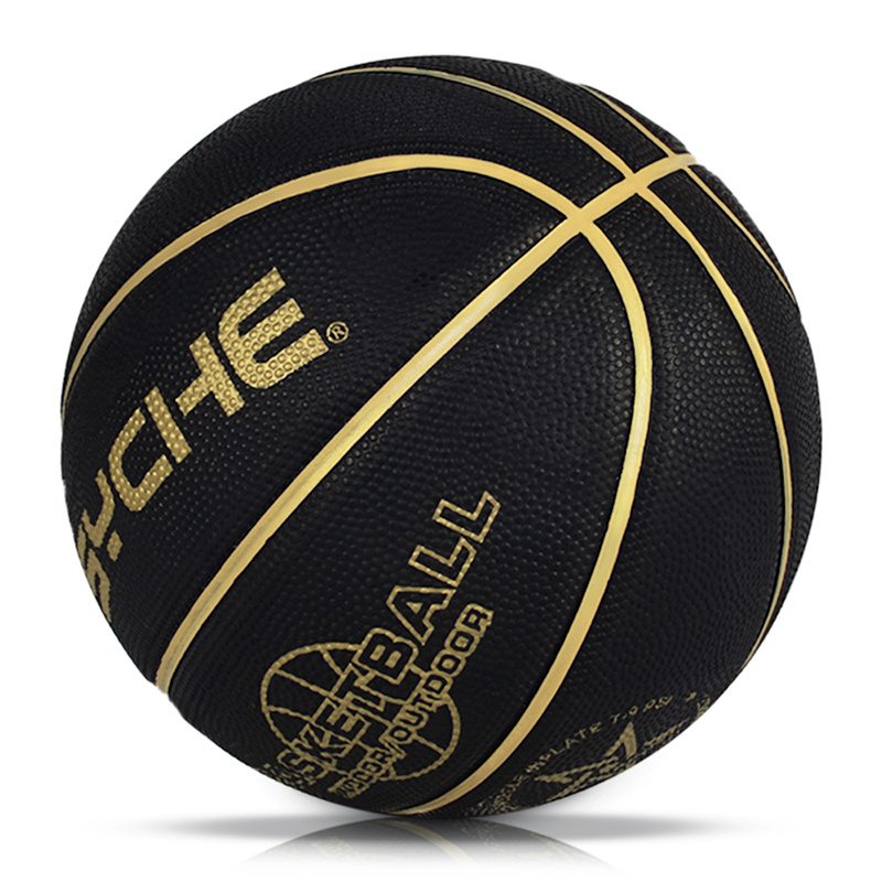  official size 7 rubber basketball durable non slip for indoor outdoor play black details 1