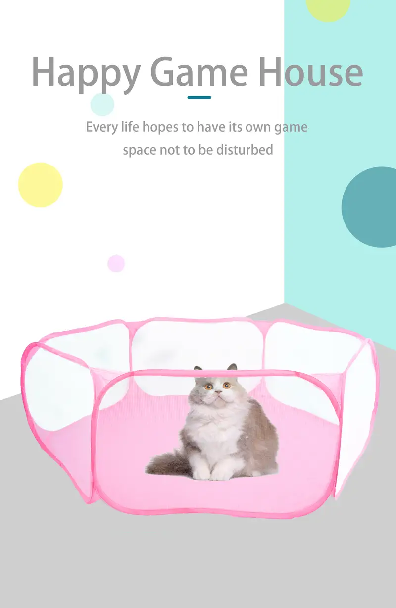 Sicheres Und Tragbares Haustier-Spielgehege: Faltbarer Mesh-Zaun Für Hunde, Katzen Und Kleine Tiere Details 1