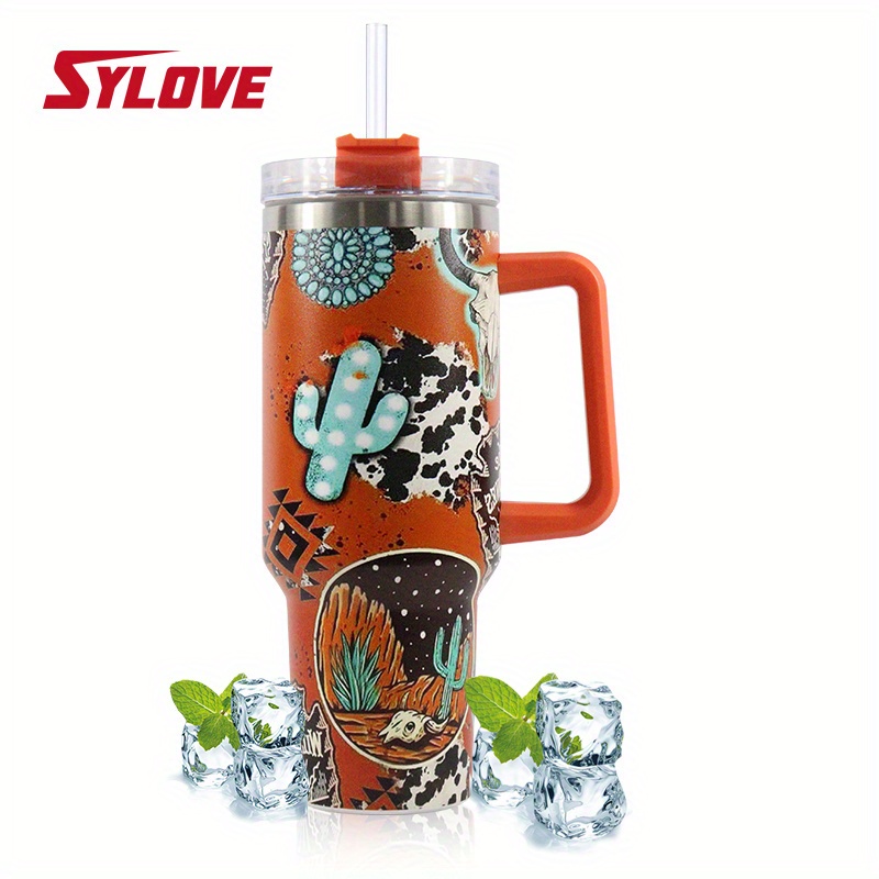 QEAGVJ 40oz Insulated Leopard Tumbler With Lid and Straws,Stainless Steel  Coffee Tumbler with handle…See more QEAGVJ 40oz Insulated Leopard Tumbler
