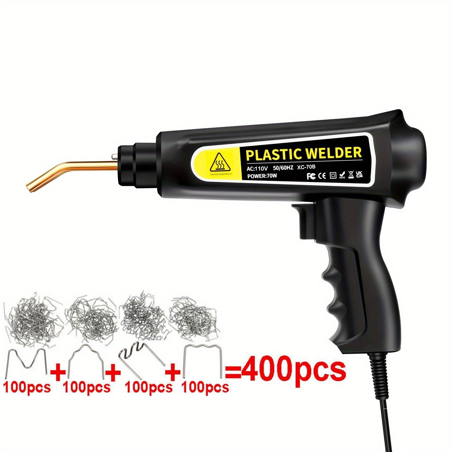 TIMTOKIT 50W Hot Stapler Plastic Welder Repair Kit, 110V Automotive Bumper  Repair Gun with 500PCS Hot