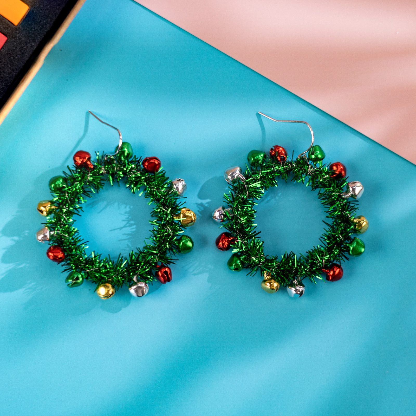 Christmas wreath deals earrings