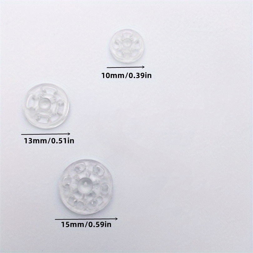 10pcs Nylon Snap Buttons For ' Clothing - Invisible, Anti-exposure Fasteners In 3 Sizes (10mm/13mm/15mm)