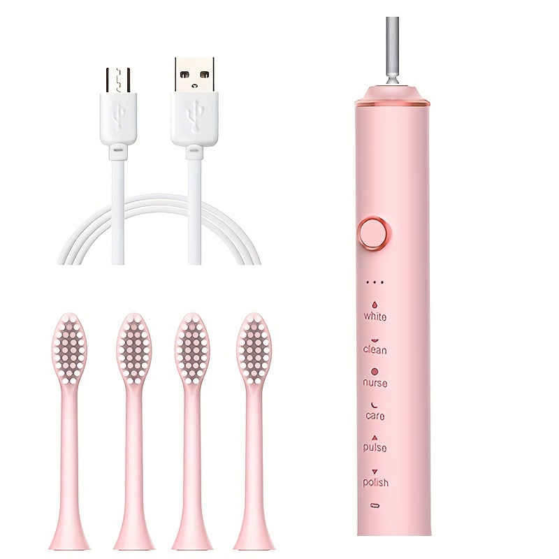 WSYKC Cepillo de dientes eléctrico con carga USB durante 60 días, un mango  eléctrico, 8 cabezales de cepillo de repuesto, funda de cepillo de dientes