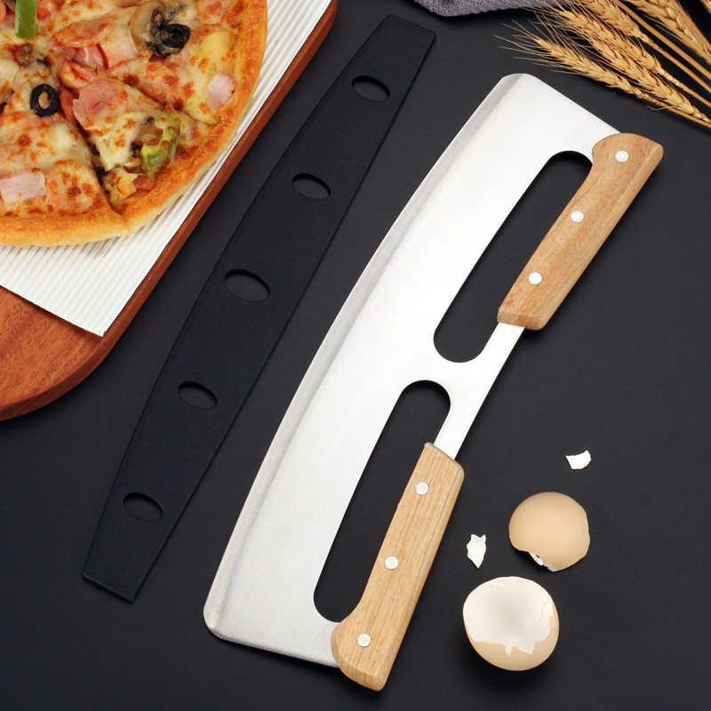 Pizza Slicer Oak Handle Cheese Cutter Pizza Cutter Pizza - Temu