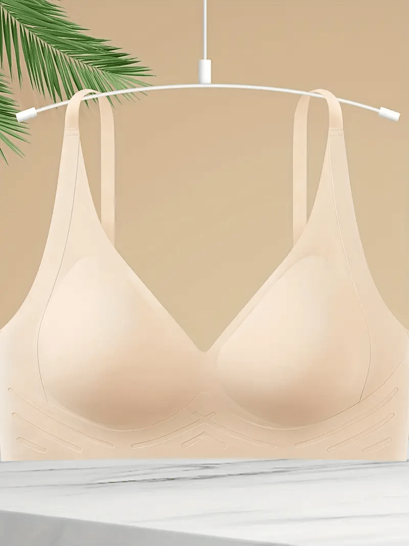  Brasier sólido sin alambre de la ropa interior de una sola  pieza sujetador ropa interior diaria, M, Beige : Ropa, Zapatos y Joyería