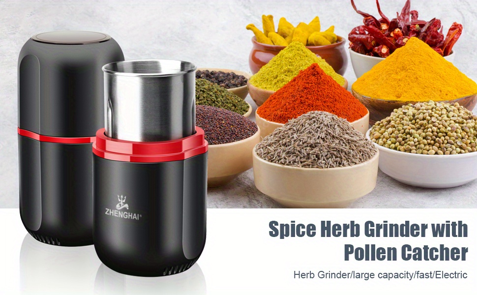 Zhenghai Electric Spice Grinder, Coffee Grinder Large Capacity, Easy  On/off, Fast Grinding For Dry Spices, Coffee Bean, Nuts, Flower Buds.  Multifunctional Electric Mills & Food Processor, With Cleaning Brush. -  Temu United