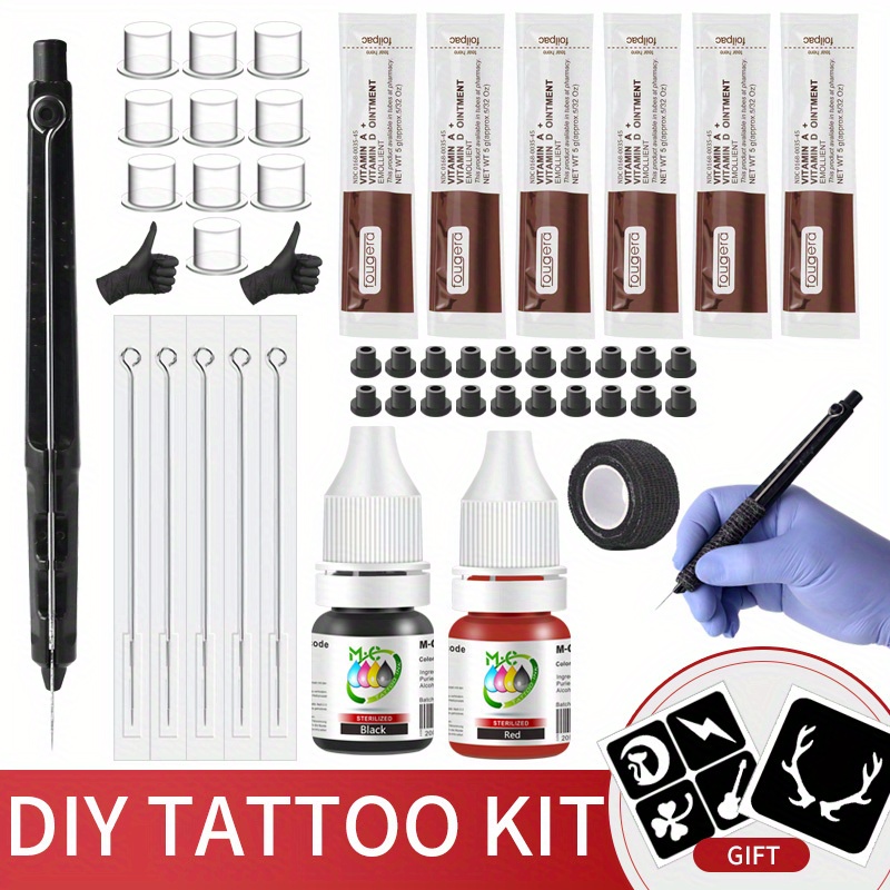 Hand Poke And Stick Tattoo Kit Tattoo Pen Set Tattoo Needles - Temu