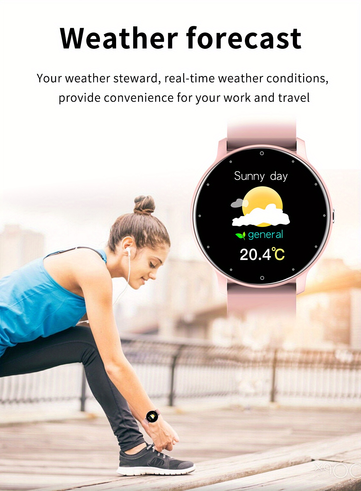 fashion smart watch with silicone band full touch screen waterproof sports fitness watch details 4