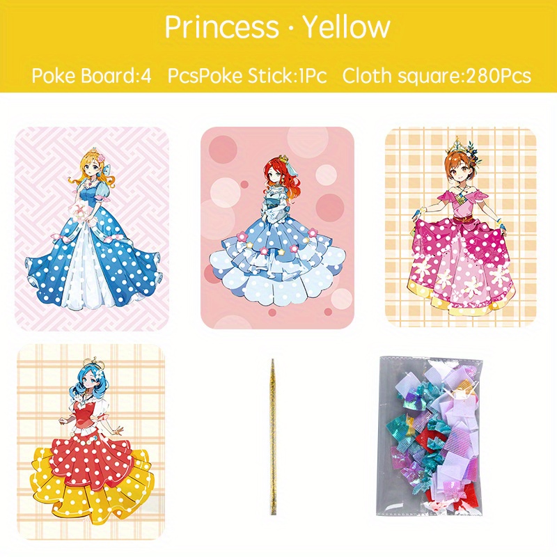 3Pcs Fantasy Princess E Kid Toy Fashion Drawing Creative Poke Art