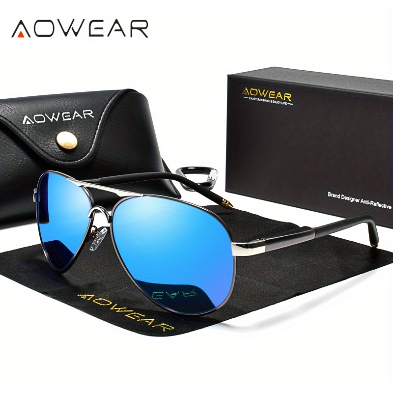 1pc Men's Classic Aviation Lens Polarized Sunglasses, unisex Outdoor Driving Glasses, Sun Glasses, Lightweight Metal Frame Sunglasses, Summer Beach