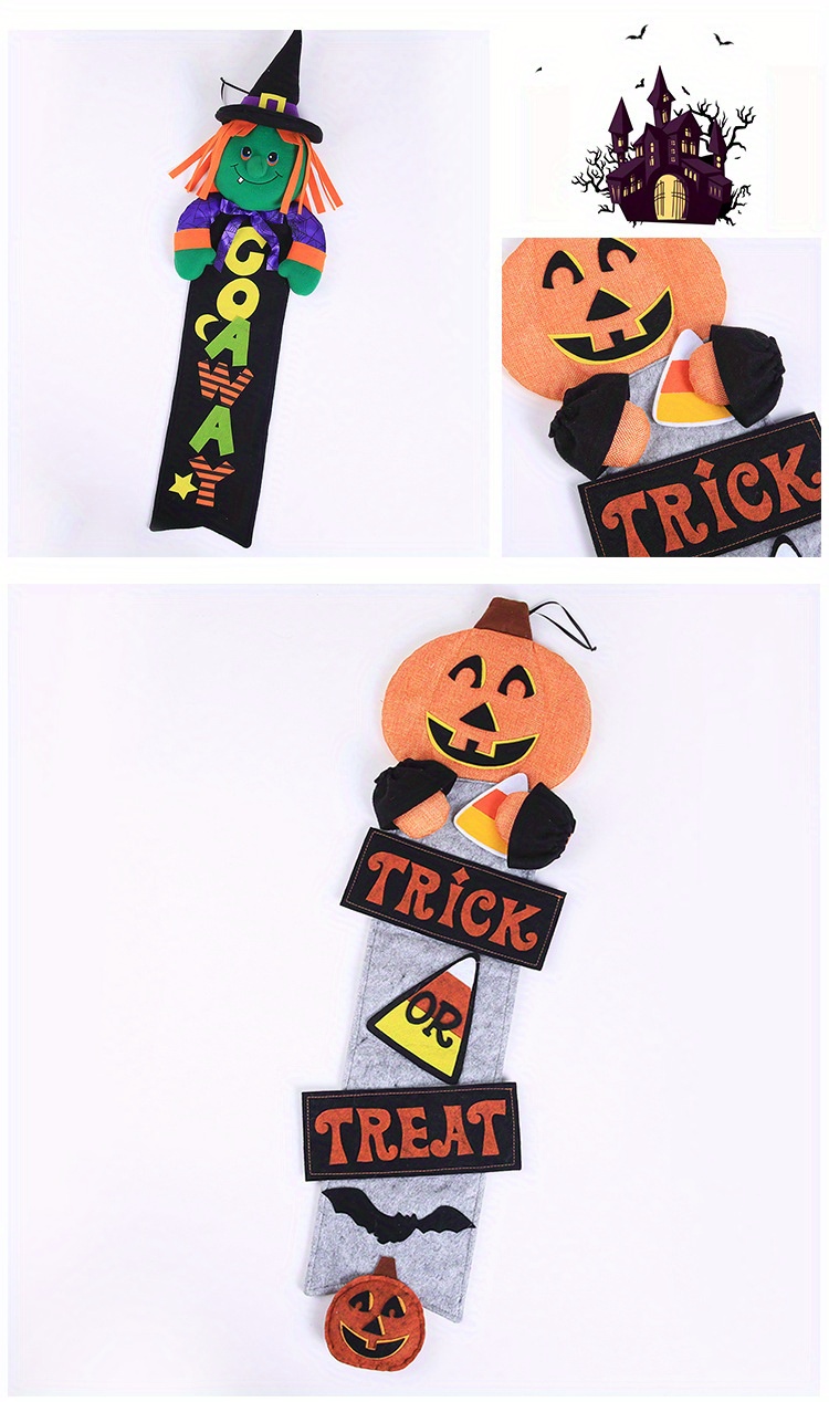 1pc 할로윈 스트립 매달려 장식 호박 마녀 펠트 헝겊 인형 매달려 장식품 휴일 파티 창 복도 벽 장식 ho - Temu  Republic of Korea, image size:750x1268