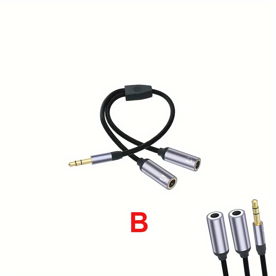1 Male to 2 Female 3.5mm Aux Adapter