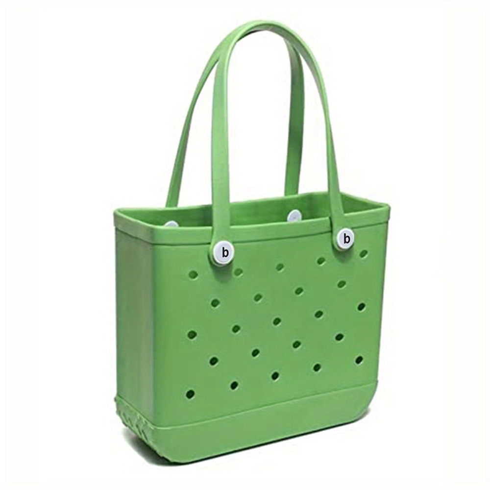 Large Capacity Waterproof Beach Bag, Lightweight Eva Travel Tote Bag,  Simple Rubber Seaside Storage Bag - Temu