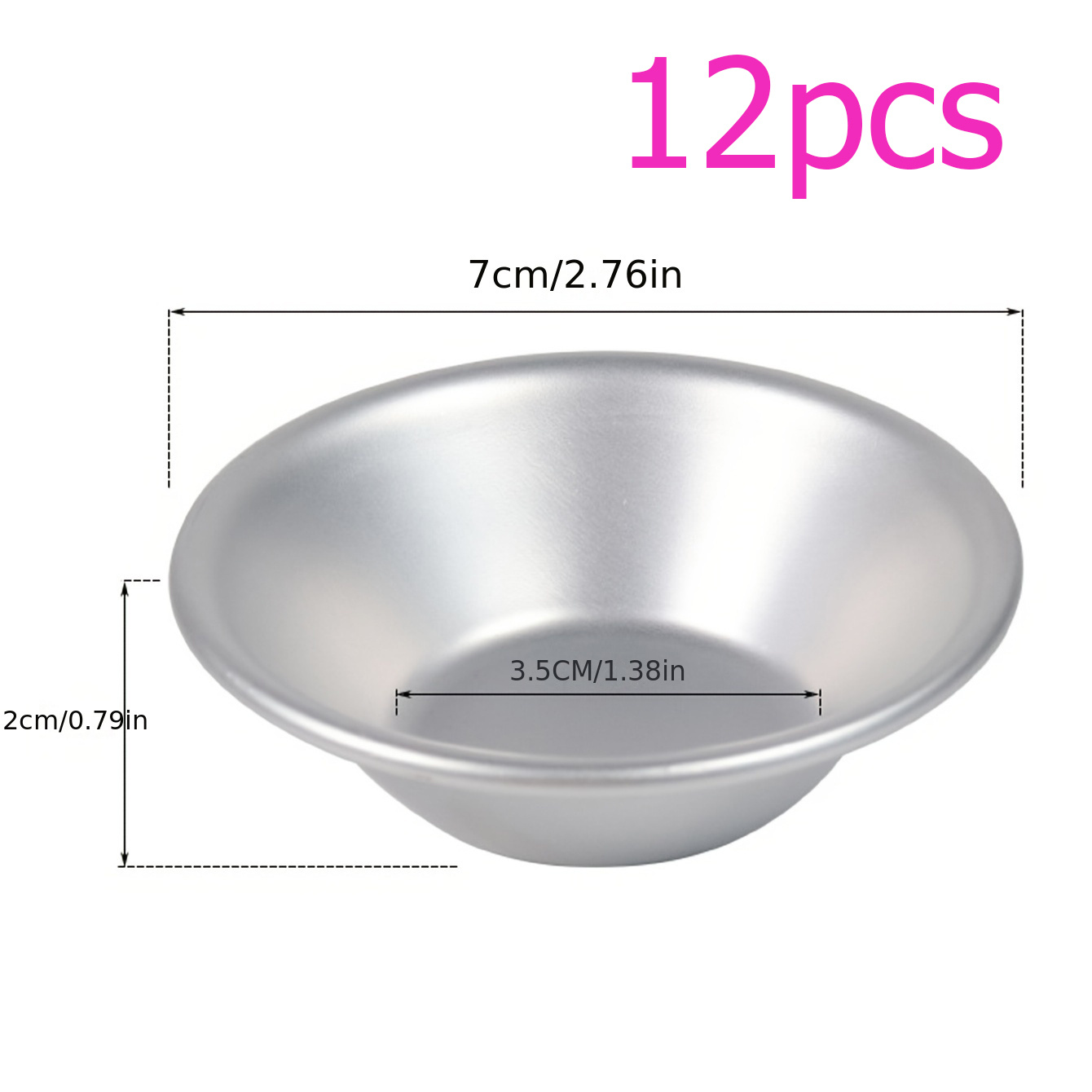 12Pcs Round Ramekin Stainless Steel Sauce Cup - 2.5 Oz Dipping Sauce Bowls  Sauce Cups Reusable Salad Dressing Container - Metal Sauce Cups Small Sauce