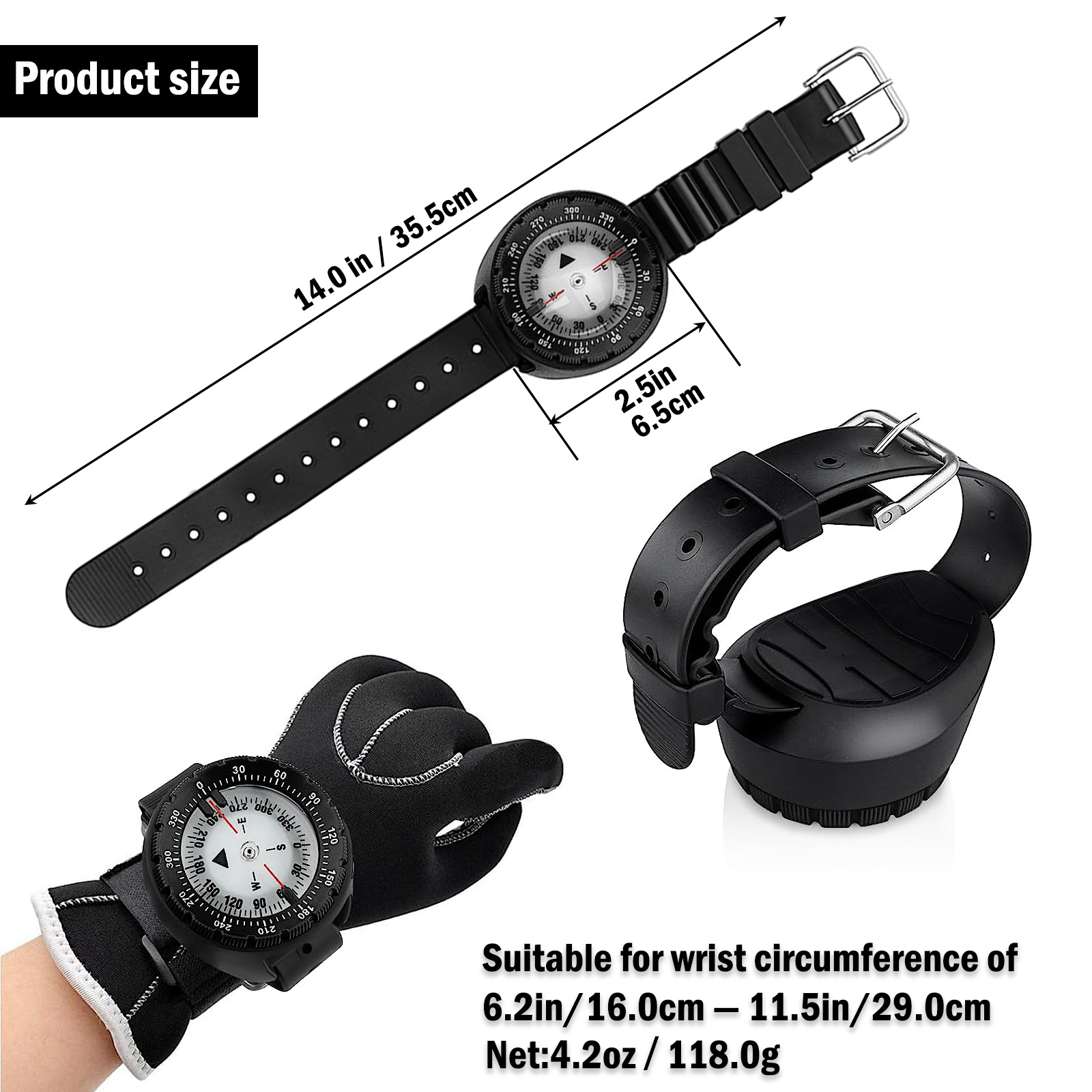 Scuba Compass, Boussole De Poignet Étanche Professionnelle Avec Bracelet En  TPU, Boussole Lumineuse Pour La Plongée En Extérieur, La Voile, La  Randonnée, Les Situations D'urgence De Survie - Temu Belgium