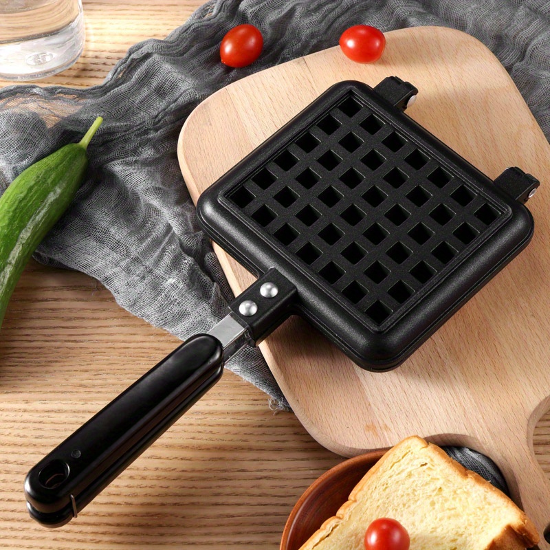 1pc nonstick waffle maker pan stove     for   sandwich toaster breakfast sandwich maker cookware kitchenware kitchen accessories details 3