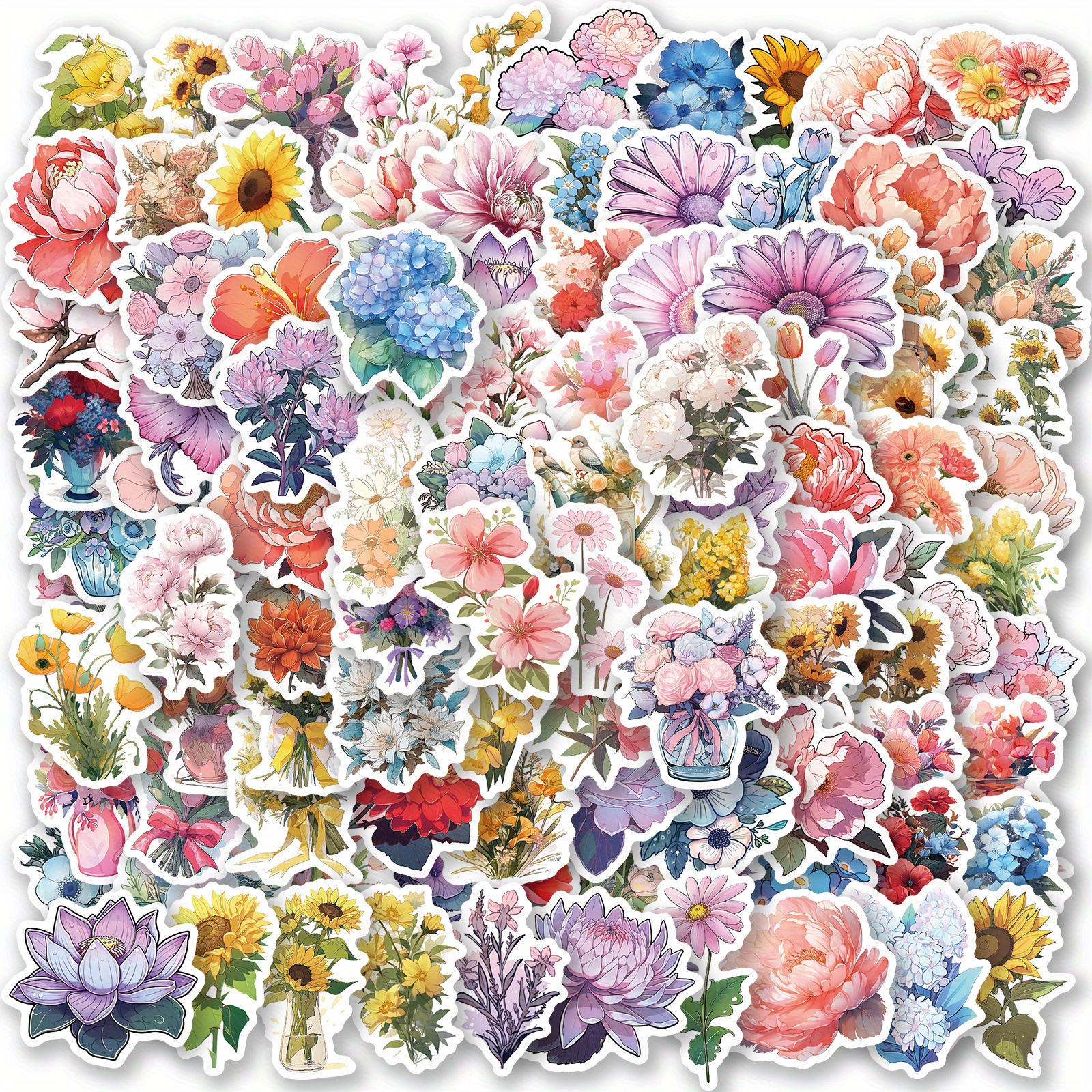 Vinyl Flowers Stickers Pack B