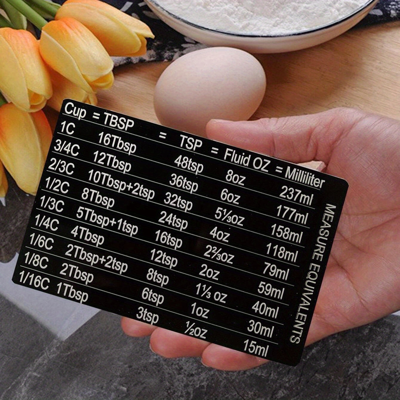 1pc Kitchen Conversion Chart Magnet - Imperial & Metric to