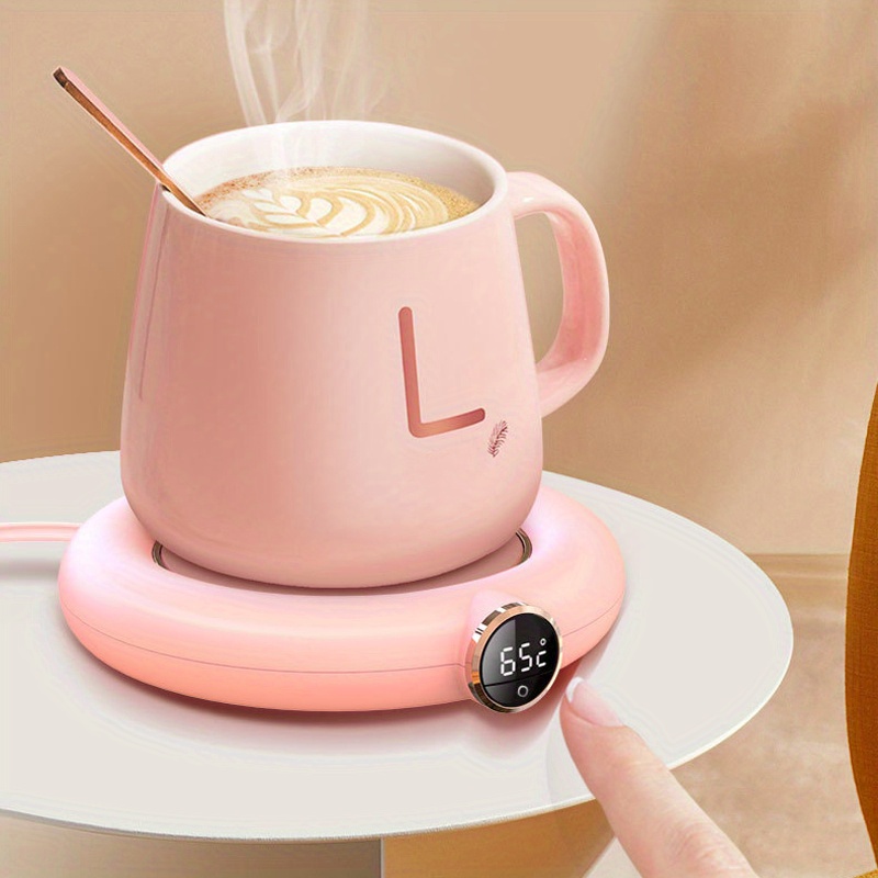 Pink Coffee Mug Warmer, Smart Coffee Cup Warmer for Desk Auto Shut