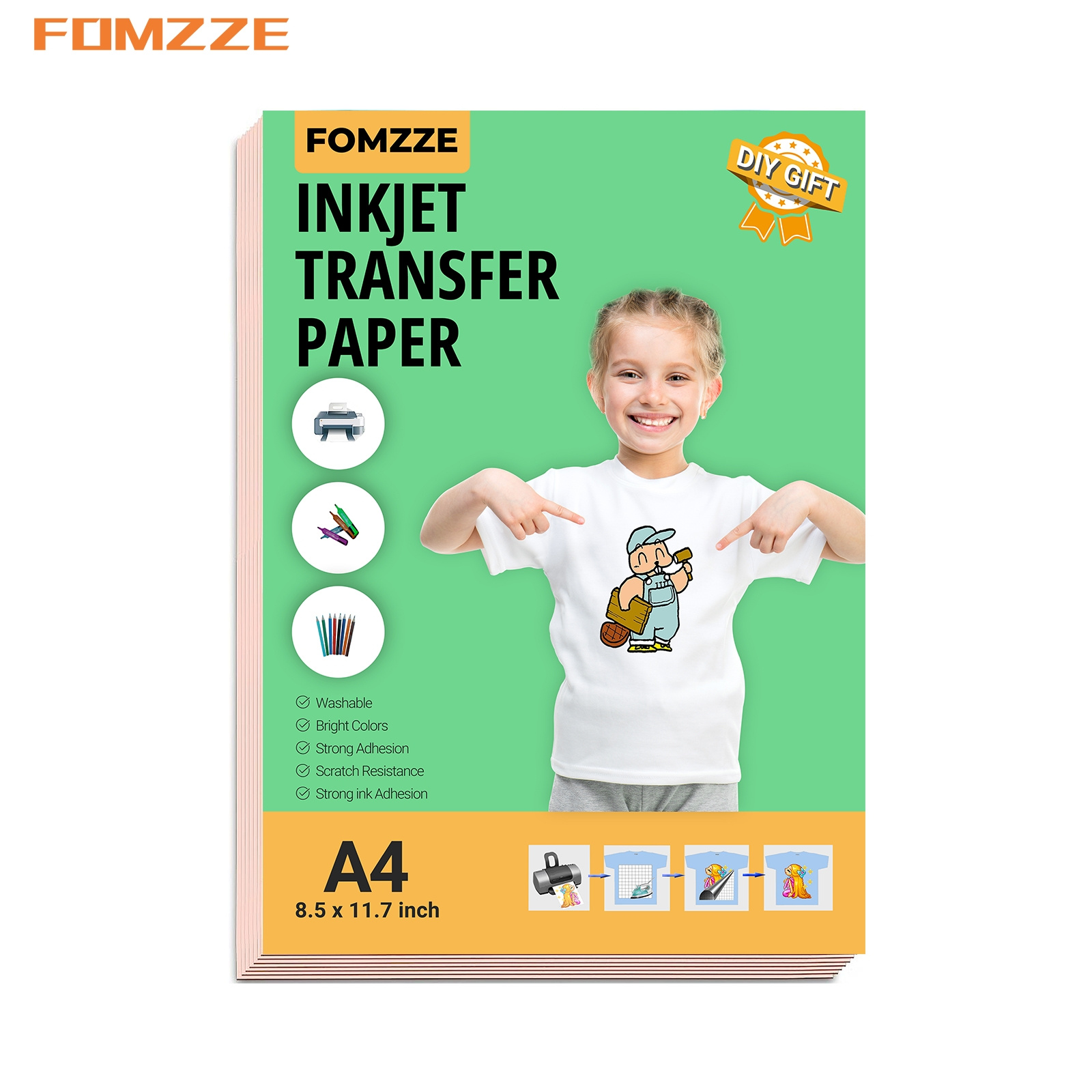 A3 T-shirt Inkjet Sublimation Printing Paper Dark Color Cotton Cloth DIY  Iron Heat Press Print Paper Thermal Transfer Paper