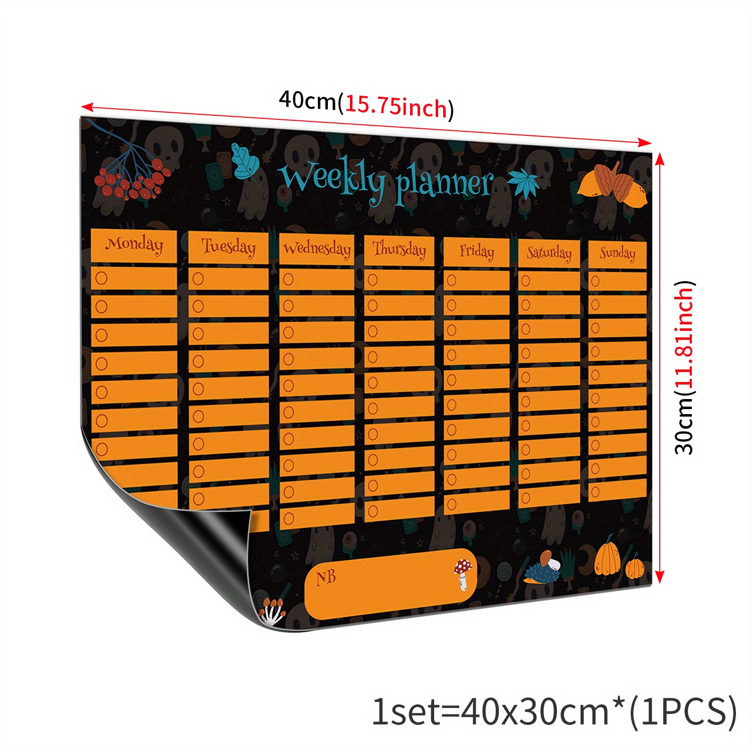 1 Set Calendriers Feuille Réutilisable Magnétique Autocollants