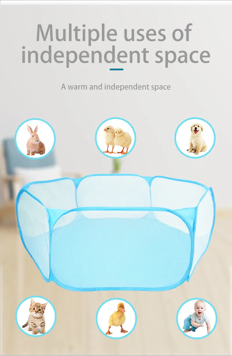 Sicheres Und Tragbares Haustier-Spielgehege: Faltbarer Mesh-Zaun Für Hunde, Katzen Und Kleine Tiere Details 3