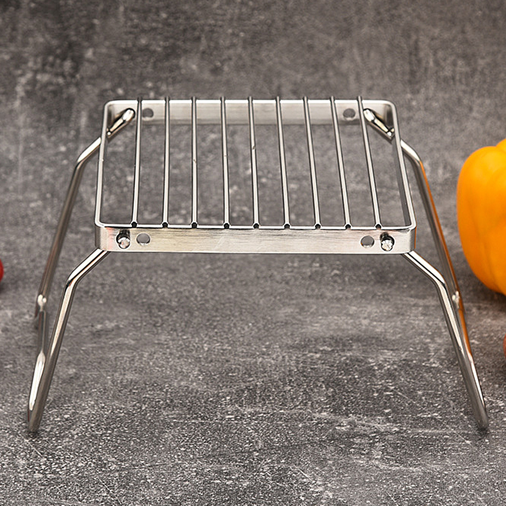 Folding Stainless Steel Grill Rack For Barbecue Outdoor Portable