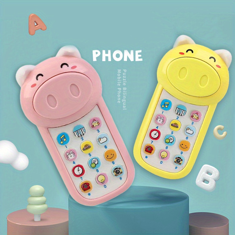 Generic Non-toxic Baby Phone Toy Bite Learn Bilingual Baby Phone Toy Safe  Blue @ Best Price Online