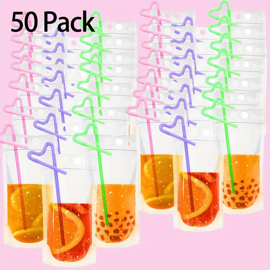 Reusable Drink Pouch 25 Drink Pouches with Straws Adult Drinking Pouch  Booze Bag