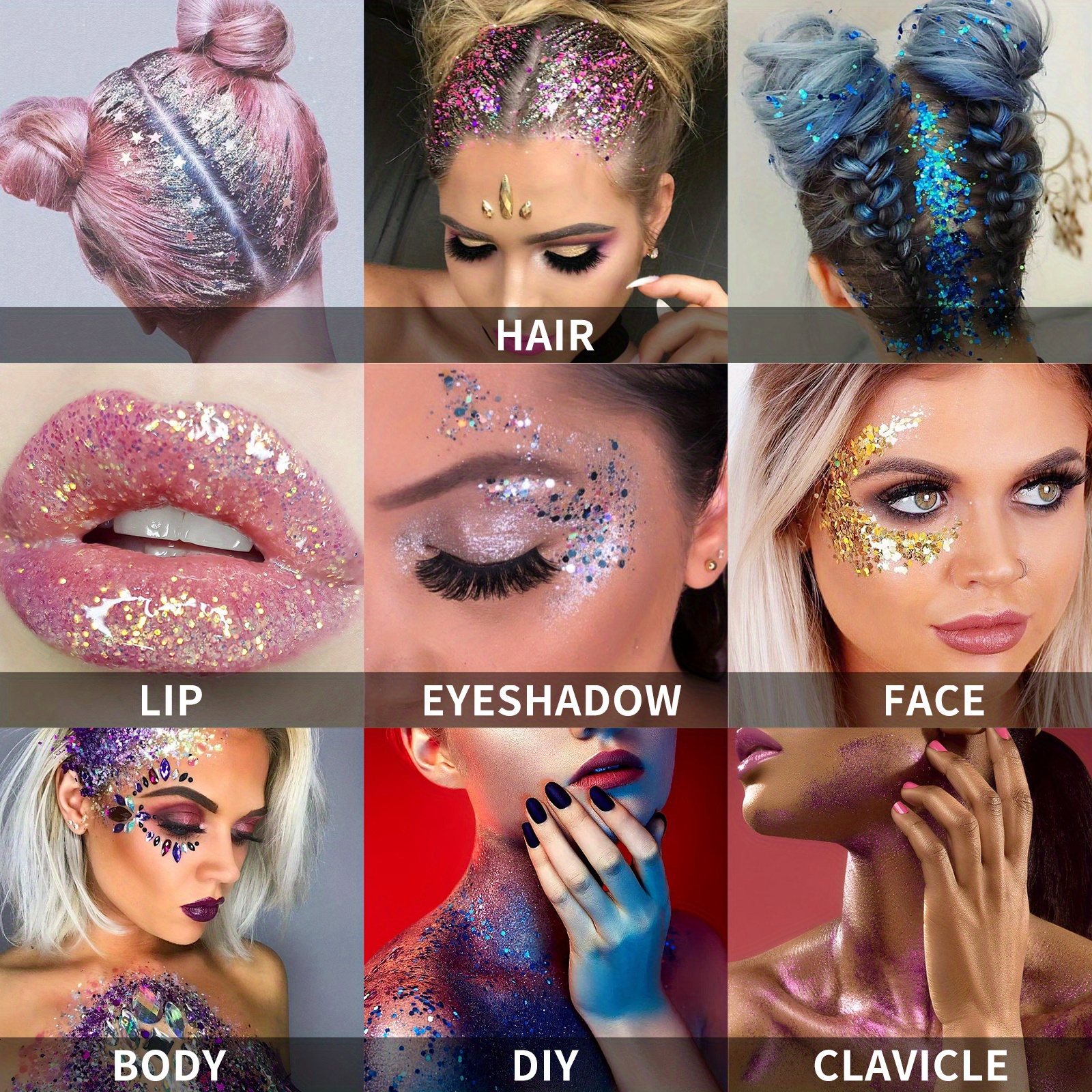 Glitter Gel Mermaid Scale Face Body Glitter Lip Gloss - Temu