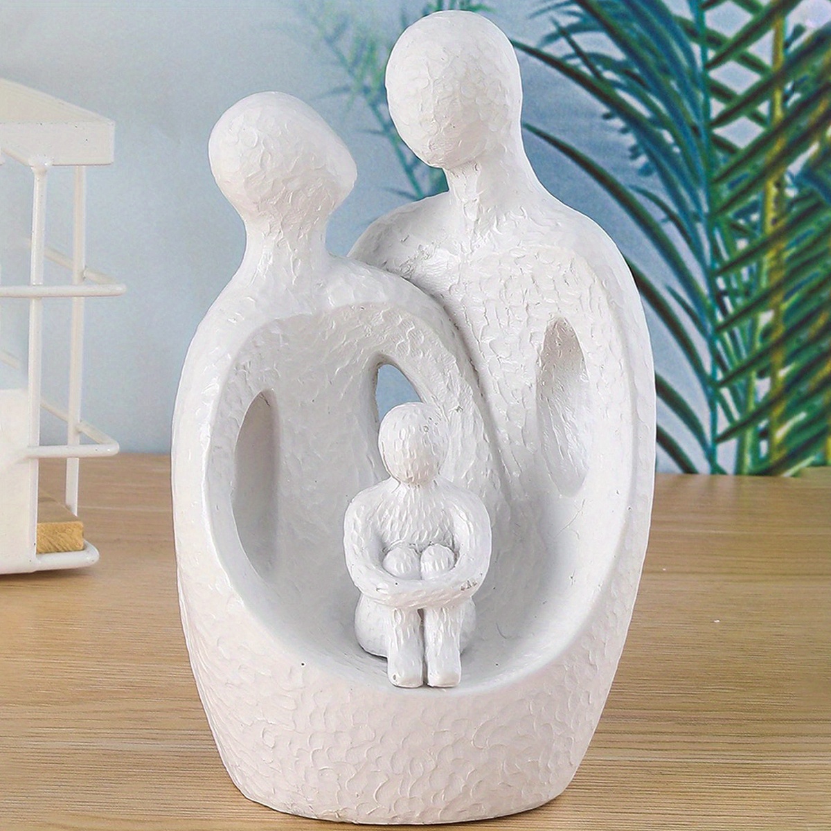 Escultura moderna abstracta de resina blanca adorno de persona para el  hogar, figura decorativa