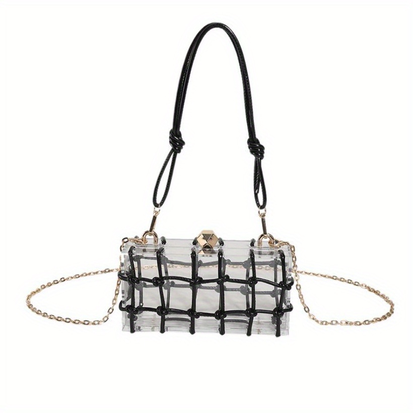 Clear Acrylic Box Evening Bag, Mini Chain Prom Purse, Women's Square  Handbags For Wedding Party