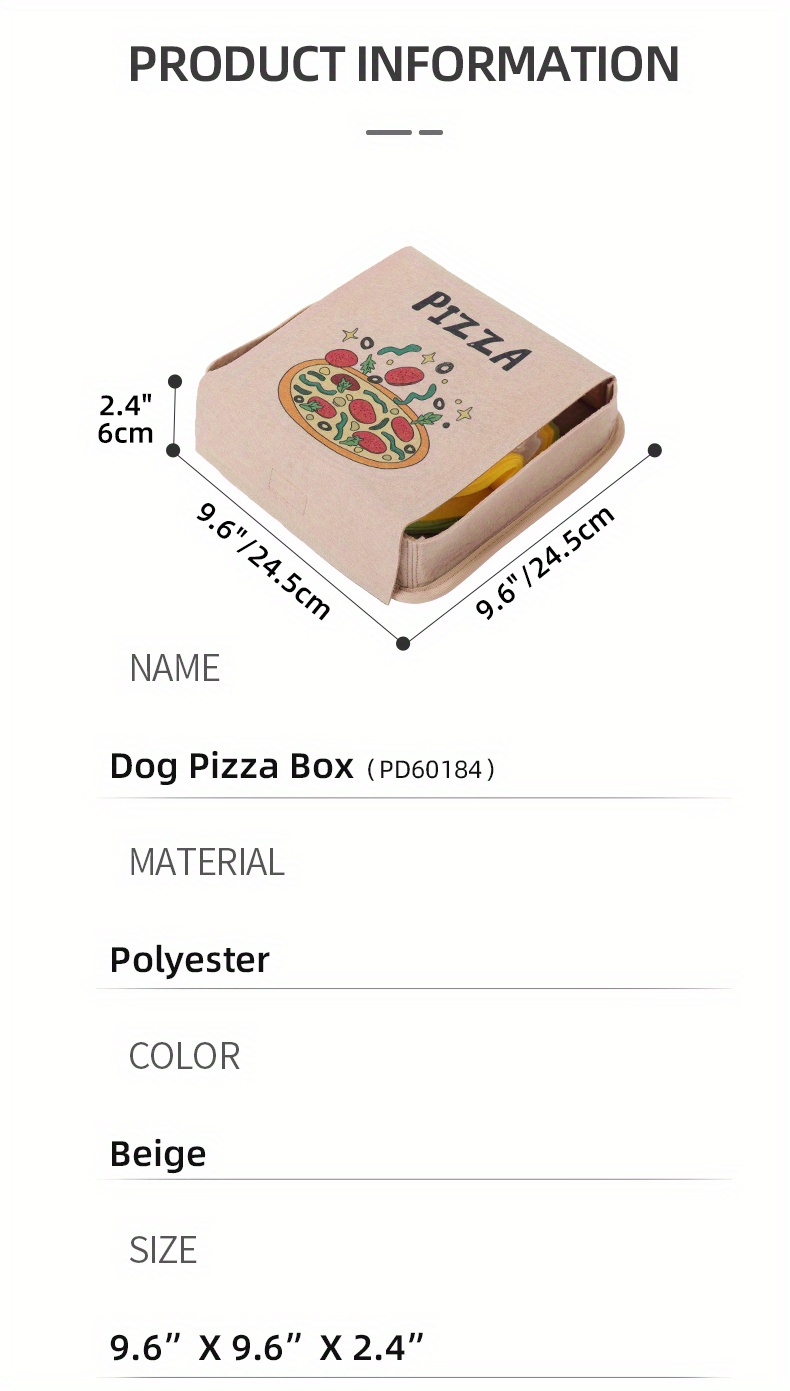 Pizza Box Shape Educational Dog Toy Slow Feeder Dog Toy For Dog