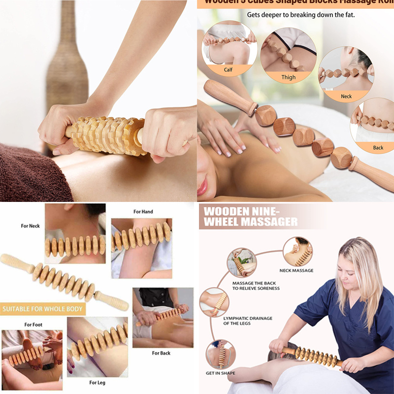 Wood Roller Massage Tool Handheld Trigger Point Manual - Temu