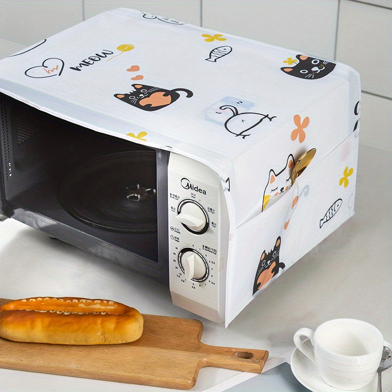 Modern Simple Cute Microwave Oven Cover Dustproof Cotton Machine Protector Decorative Kitchen Appliance Cover 39.3x13.7inches, Size: 100 * 35cm/