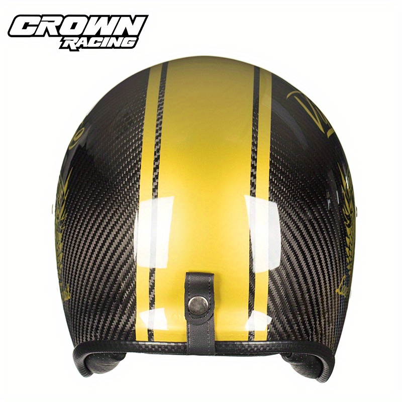 Crown Racing Retro Motorrad Sicherheit Herren 3/4 Offener Helm