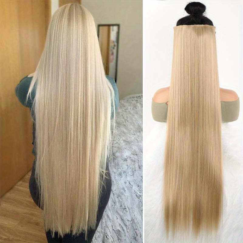 Long Straight Synthetic Hair Extensions Clips High Temperature