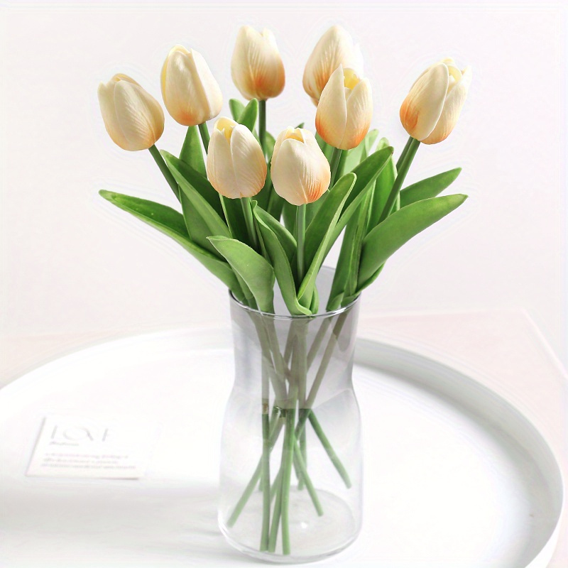 10 Piezas Tulipanes Falsos Flores Artificiales Pu Real Touch - Temu